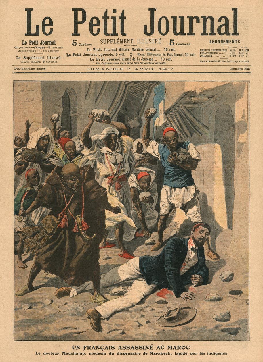 Lapidation du docteur français Mauchamp au Maroc, illustration du 