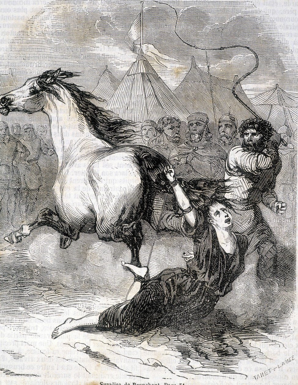Supplice de Brunehaut (ou Brunehilde) (613) - dans « Histoire de France » par L.-P. Anquetil - French School