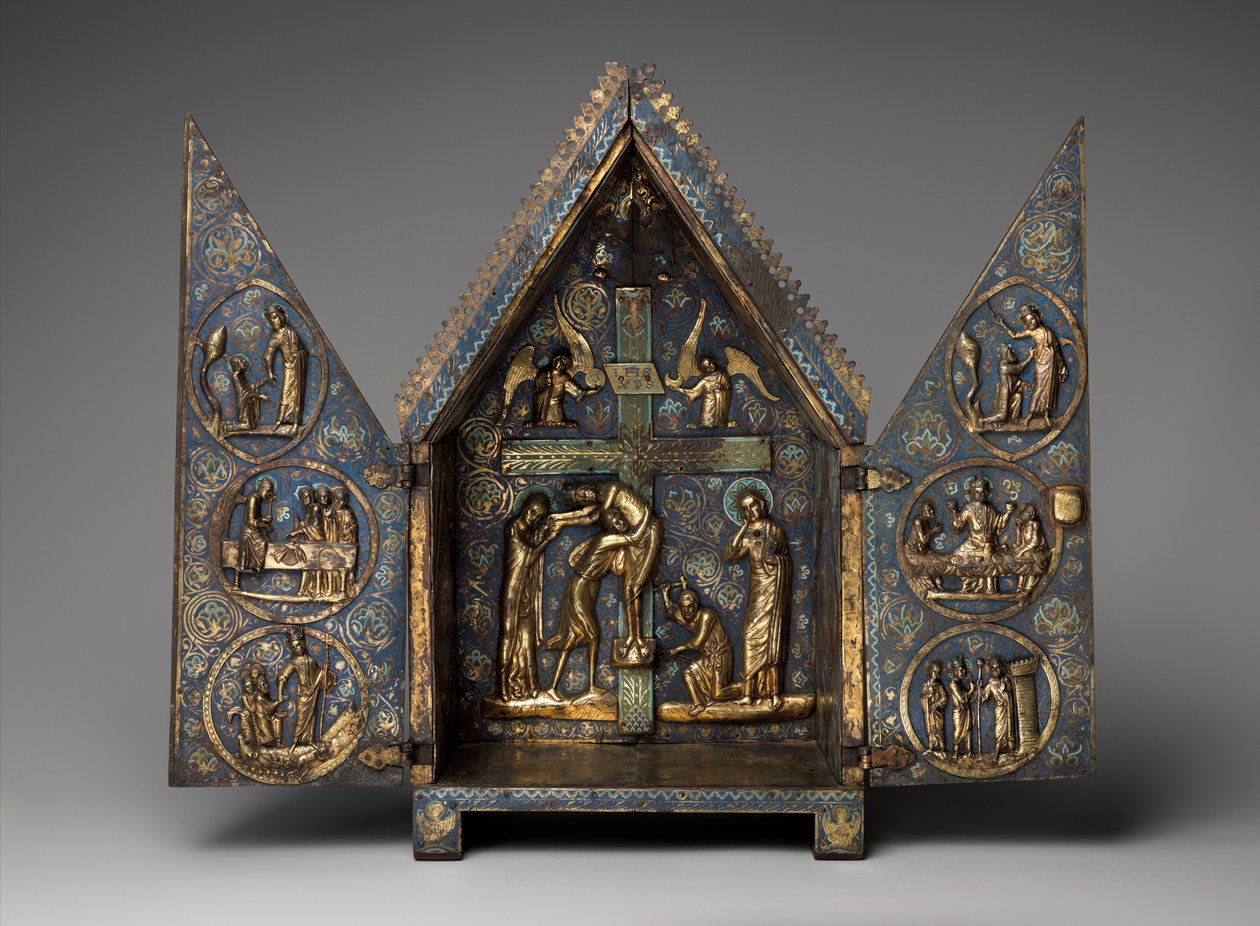 Tabernacle de Cherves, c.1220-30 (cuivre et émail champlevé) - French School