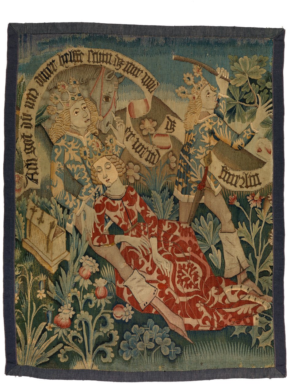 Tapisserie représentant deux scènes de Der Busant 