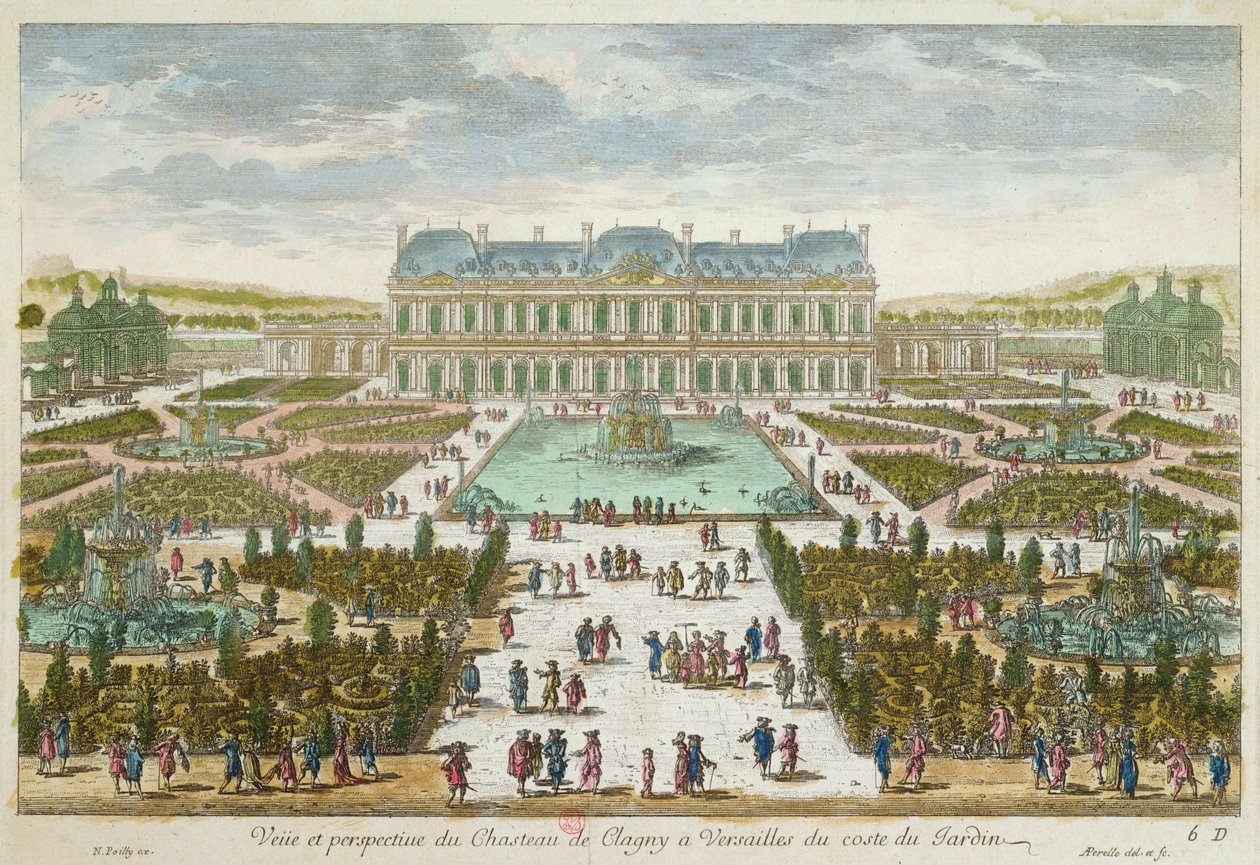 Le Château et le Jardin de Clagny à Versailles - French School
