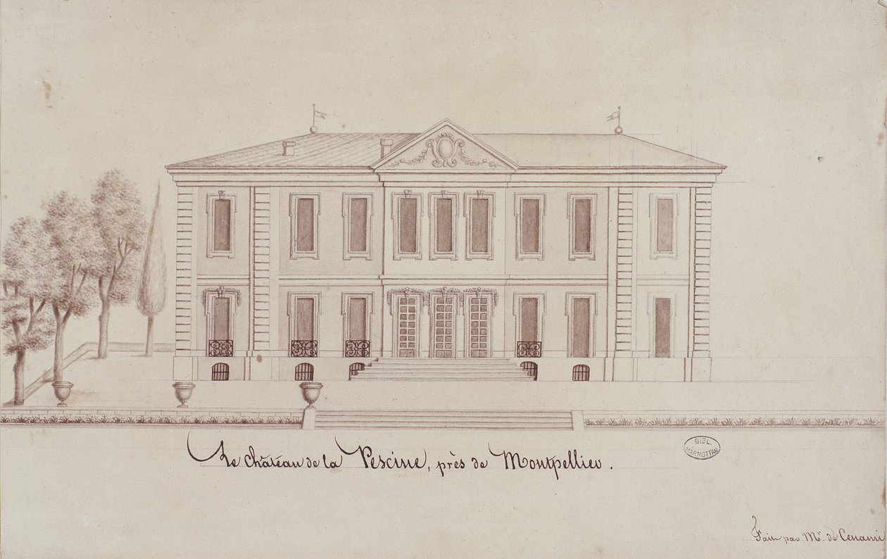 Le Château de la Piscine, près de Montpellier, dessiné par Monsieur de Cenani - French School