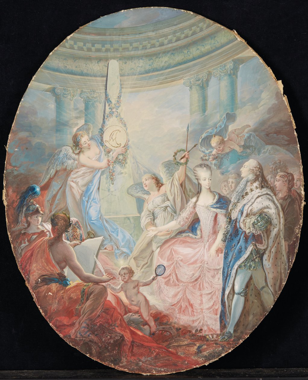 Le couronnement de Louis XVI accompagné de Marie-Antoinette, après 1774 - French School