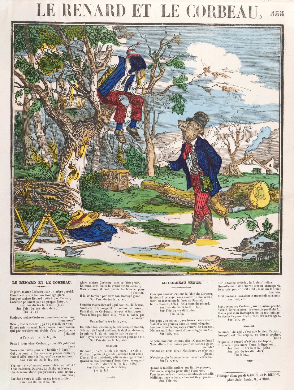 Le Renard et le Corbeau - French School