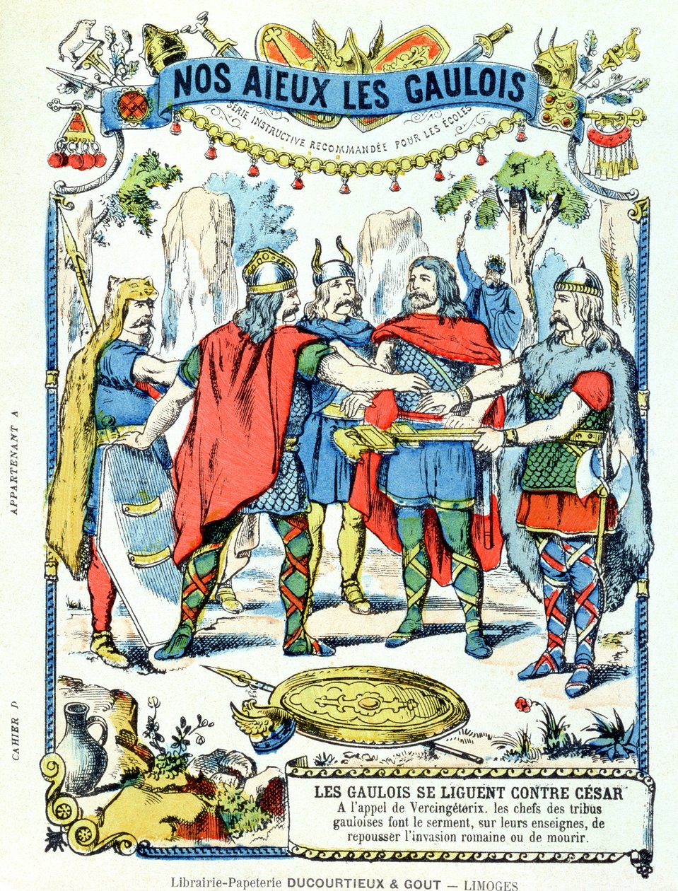 Les chefs gaulois en ligue contre Jules César (100-44 av. J.-C.) dirigés par Vercingétorix (mort en 46 av. J.-C.) d