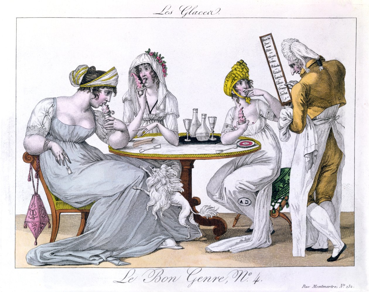 La Glace, plat 4 de Le Bon Genre, Paris, 1827 - French School