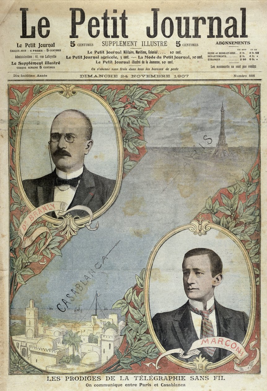 Les Miracles du système télégraphique, illustration de Le Petit Journal, 24 novembre 1907 - French School