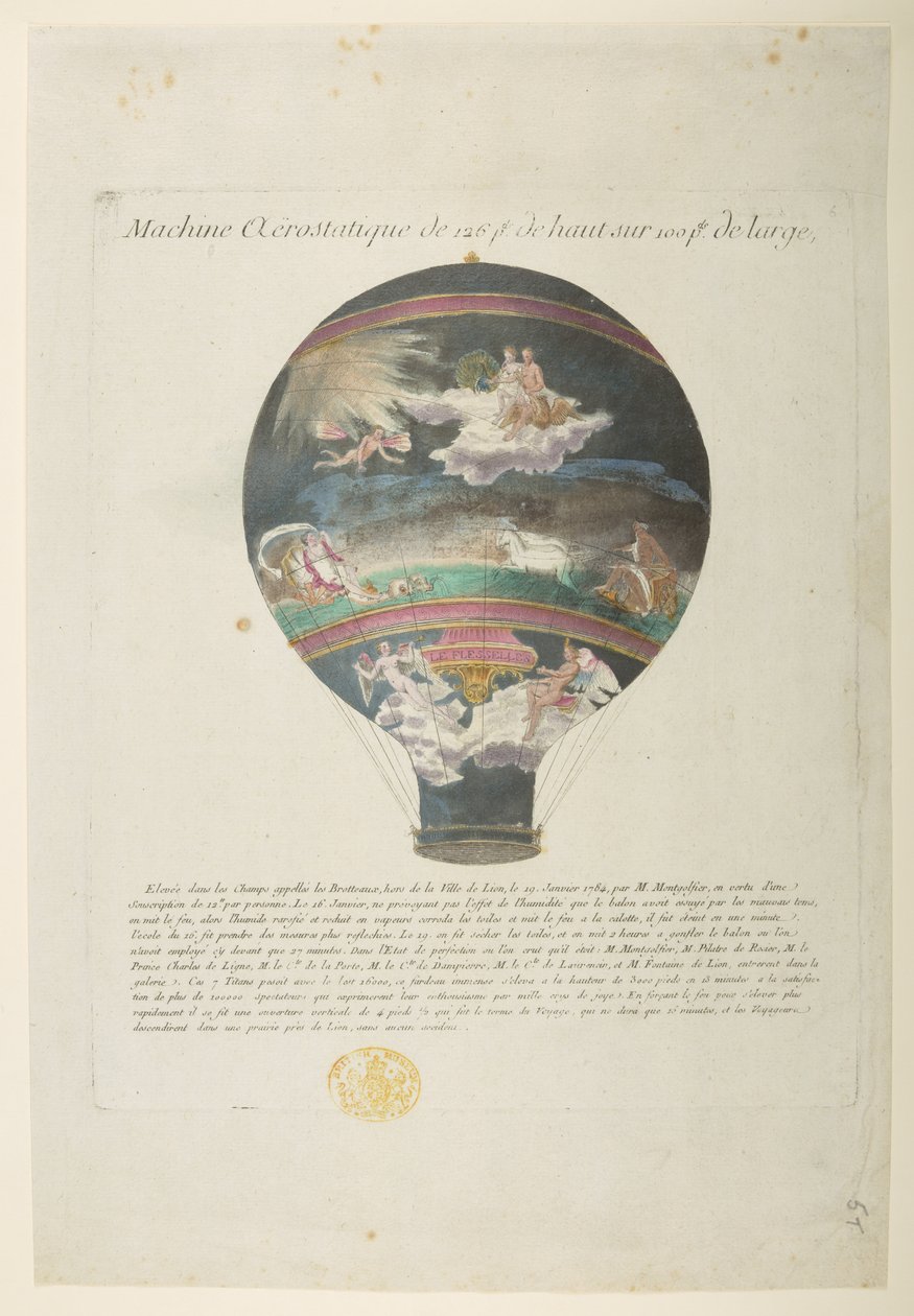 Le ballon Montgolfier avec des 