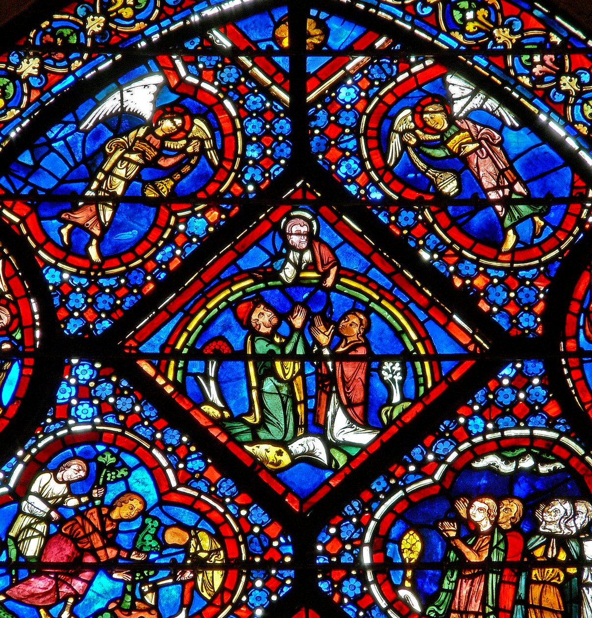 Fenêtre de Noé : Dieu sur un arc-en-ciel promet de ne plus jamais le faire - French School