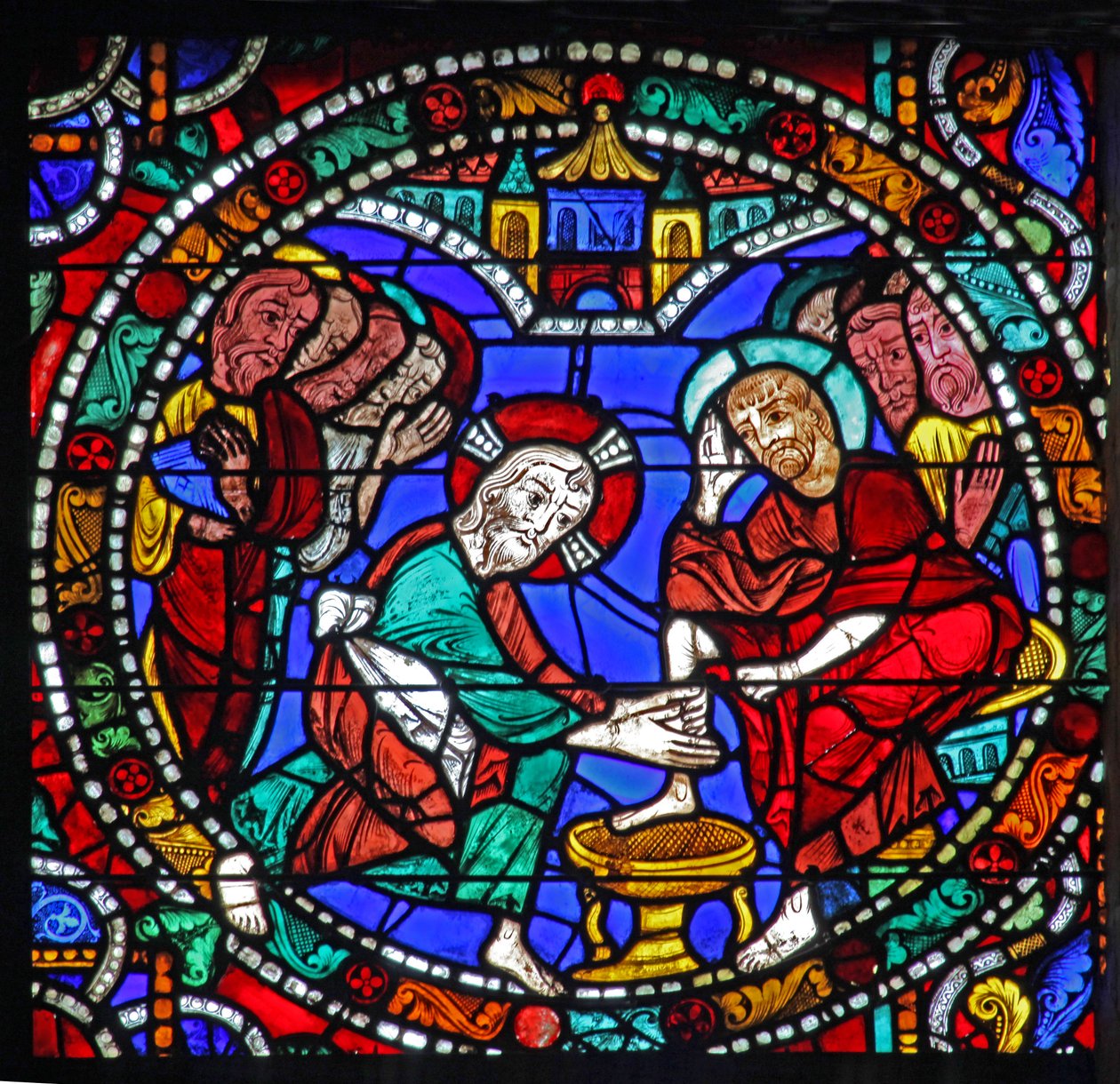 La Passion : Christ lave les pieds des disciples - French School