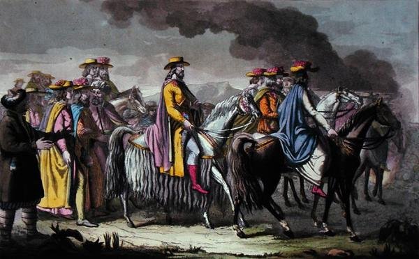 Le Régent du Tibet et ses Suivants - French School