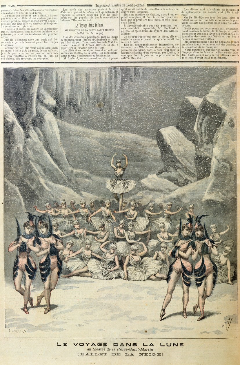 Le Ballet des neiges, du Voyage dans la Lune par Jacques Offenbach (1819-90) du Petit Journal, 16 avril 1892 - French School