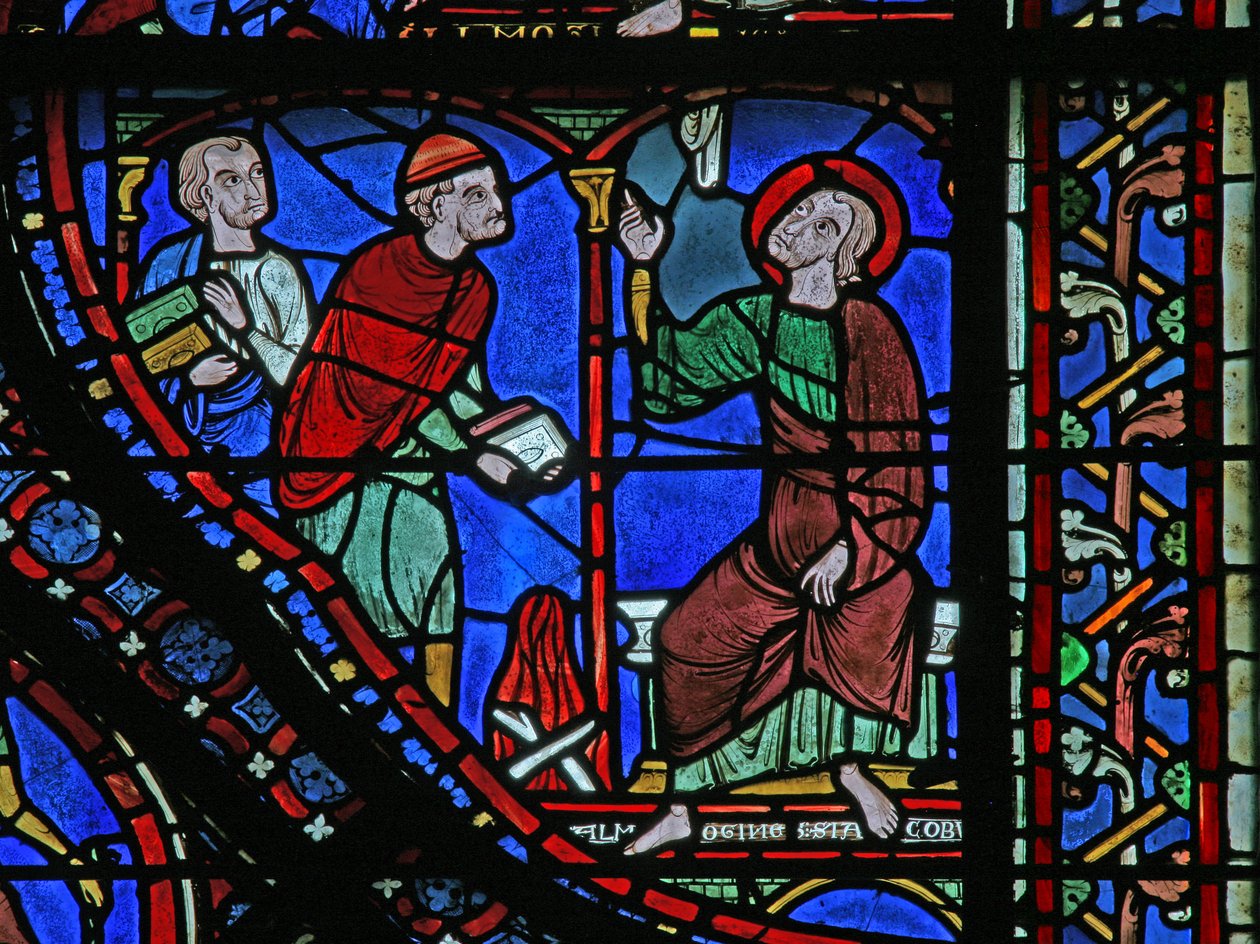 La fenêtre de Saint Jacques : Almongenes (Hermogines) sur le point de brûler ses livres - French School