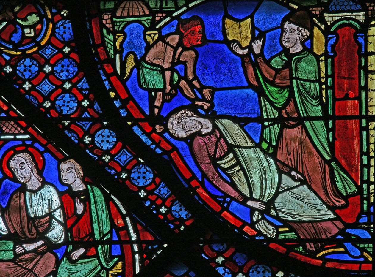La fenêtre de Saint Jacques : Filetus est lié par un sort magique par Almogenes (Hermoniges) - French School