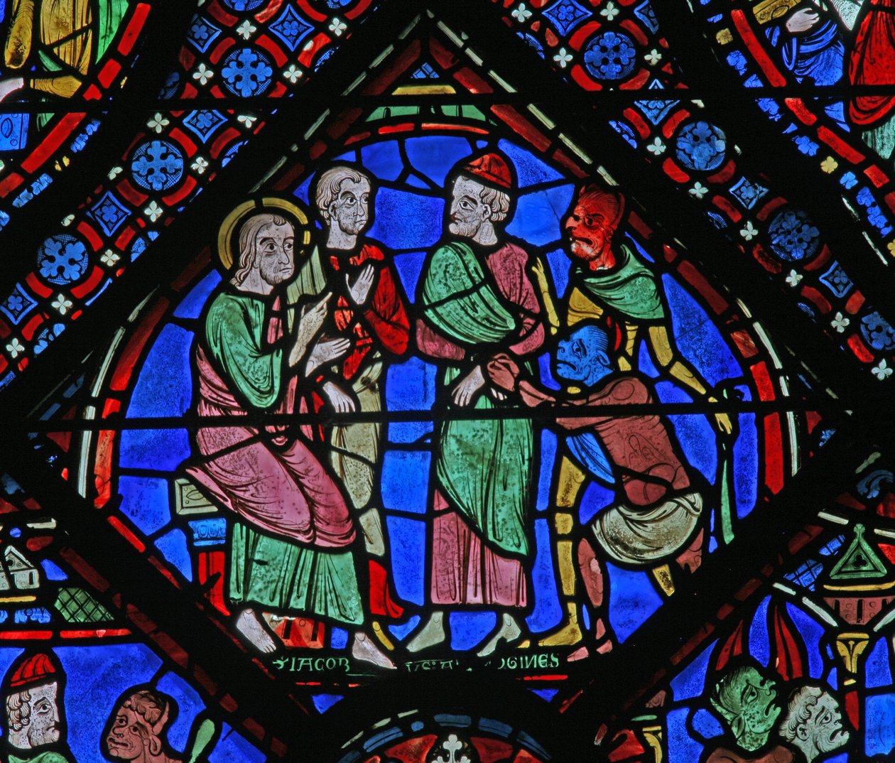 La fenêtre de Saint Jacques : avec Almongenes (Hermogines), Filetus et démons - French School