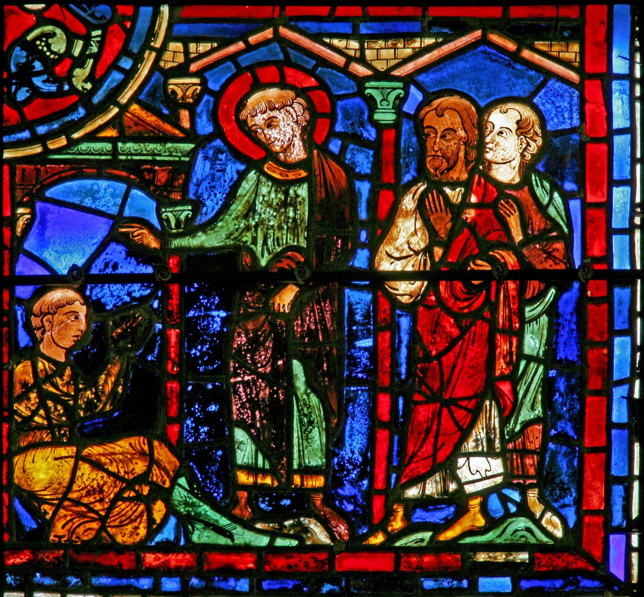 La fenêtre de Saint Martin : le saint ressuscite une personne - French School