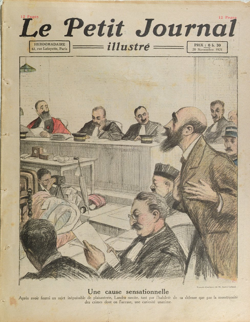 Le procès de Henri Désiré Landru (1869-1922) de Le Petit Journal, 20 novembre 1921 - French School