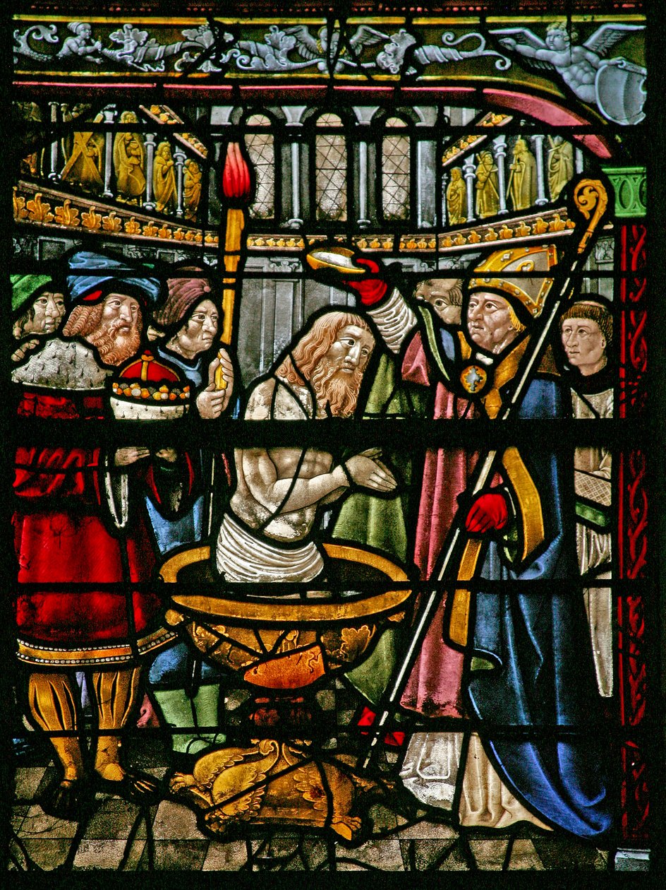 Le Triomphe de la Croix : Le Baptême de Constantin - French School