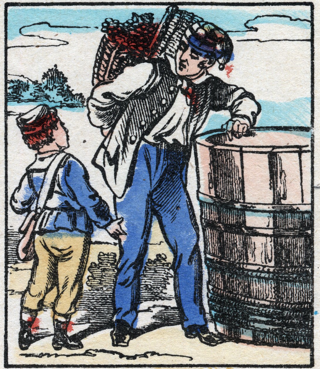 Le Vigneron. Gravure dans « La chanson des métiers ». Imagerie d