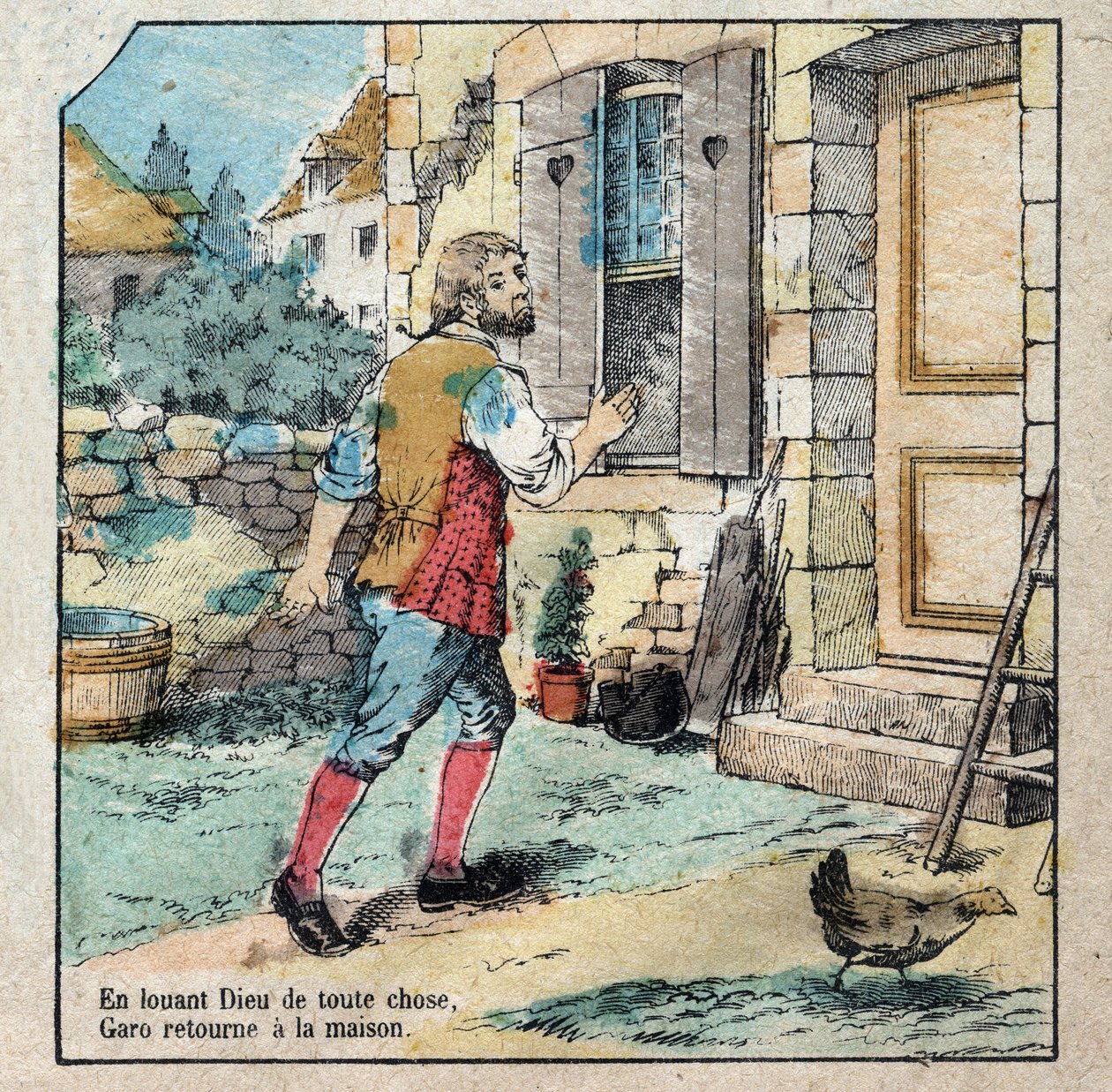 Le gland et la citrouille. Fables de Jean de La Fontaine (1621-95). Imagerie d