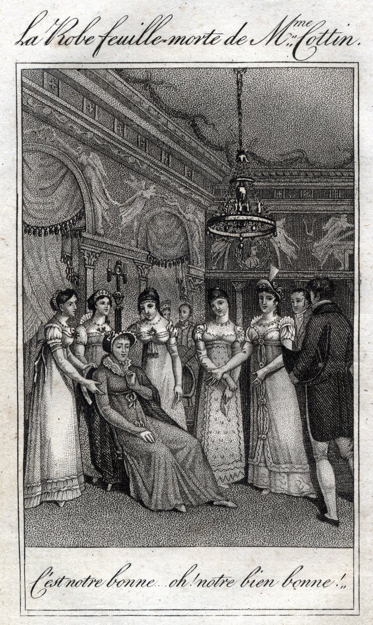 La robe feuille morte de Madame Cottin (Sophie Cottin Rostand) (1770-1807) écrivaine française. - French School