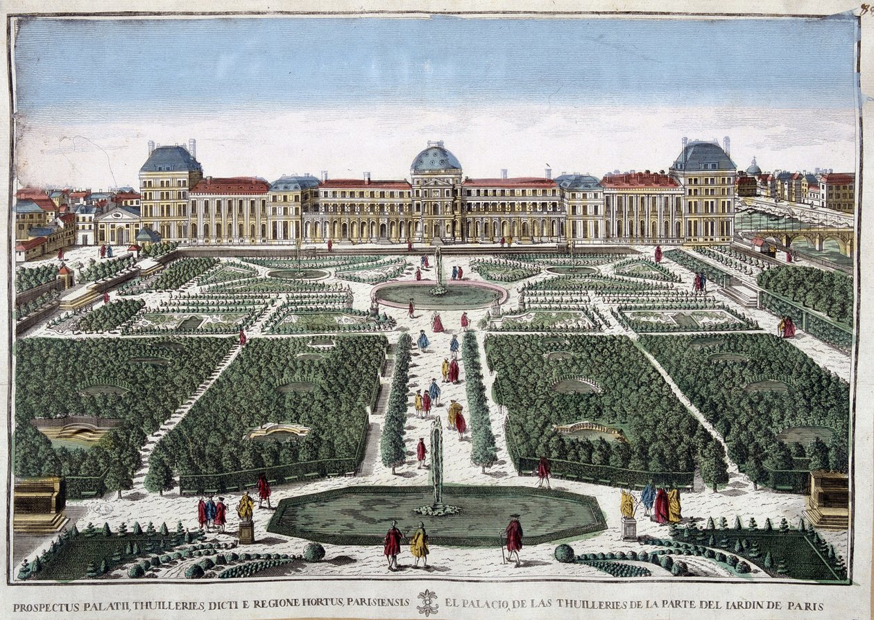 Les jardins et le palais des Tuileries - French School