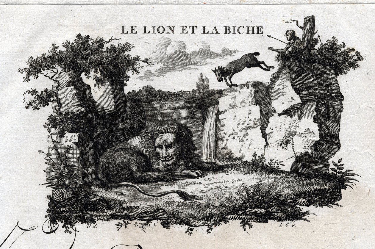 Le lion et le cerf. Fable d