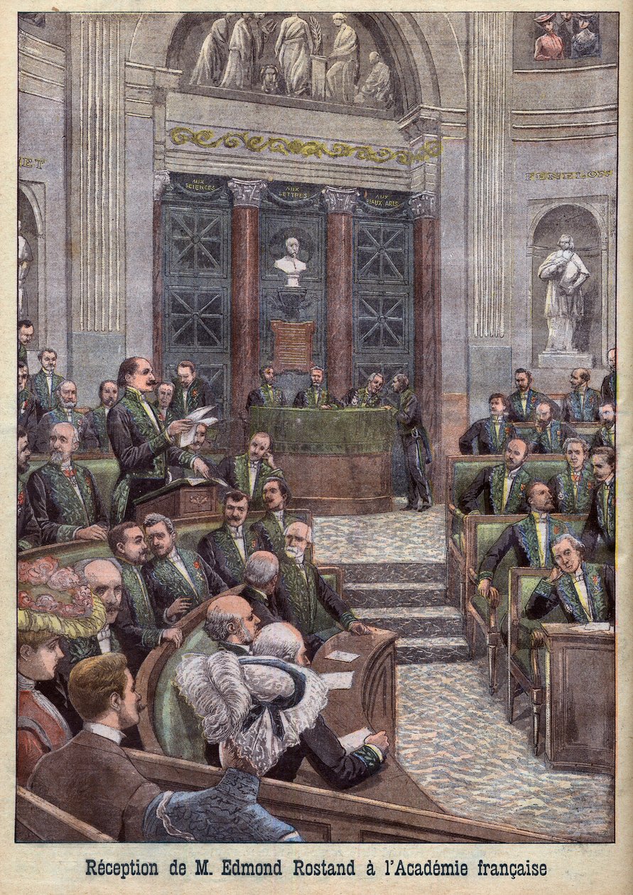 Le poète et dramaturge Edmond Rostand reçu à l