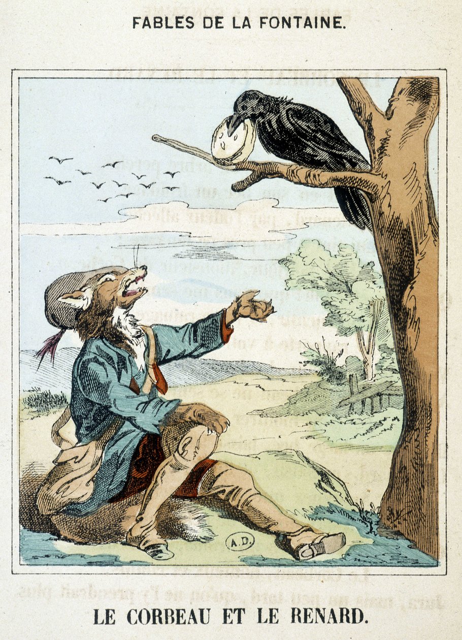 Le corbeau et le renard - dans « Fables » de La Fontaine - French School