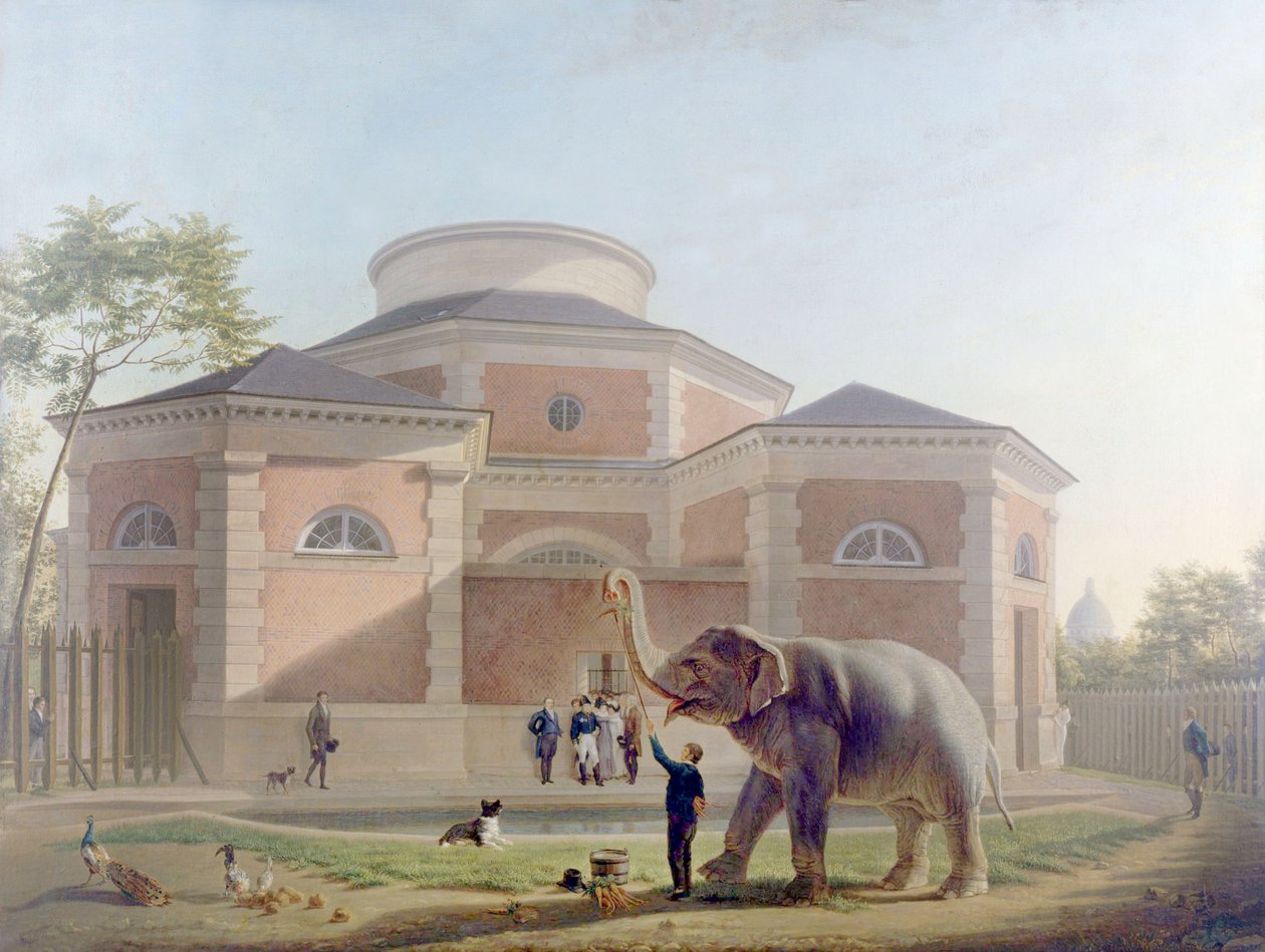 La rotonde au Jardin des Plantes, Paris, vers 1810 - French School
