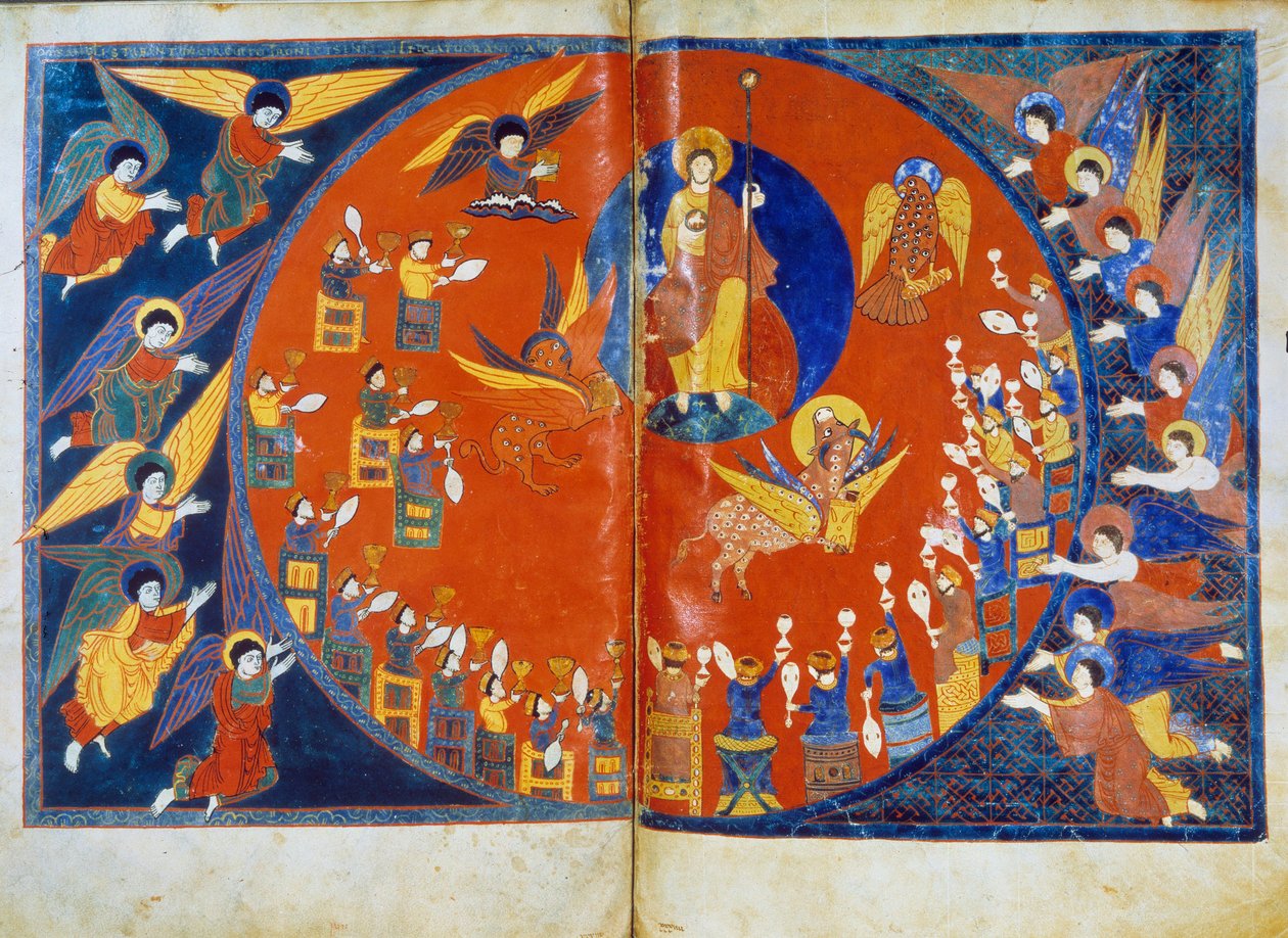 La vision de Saint Jean. Miniature tirée des commentaires de « L