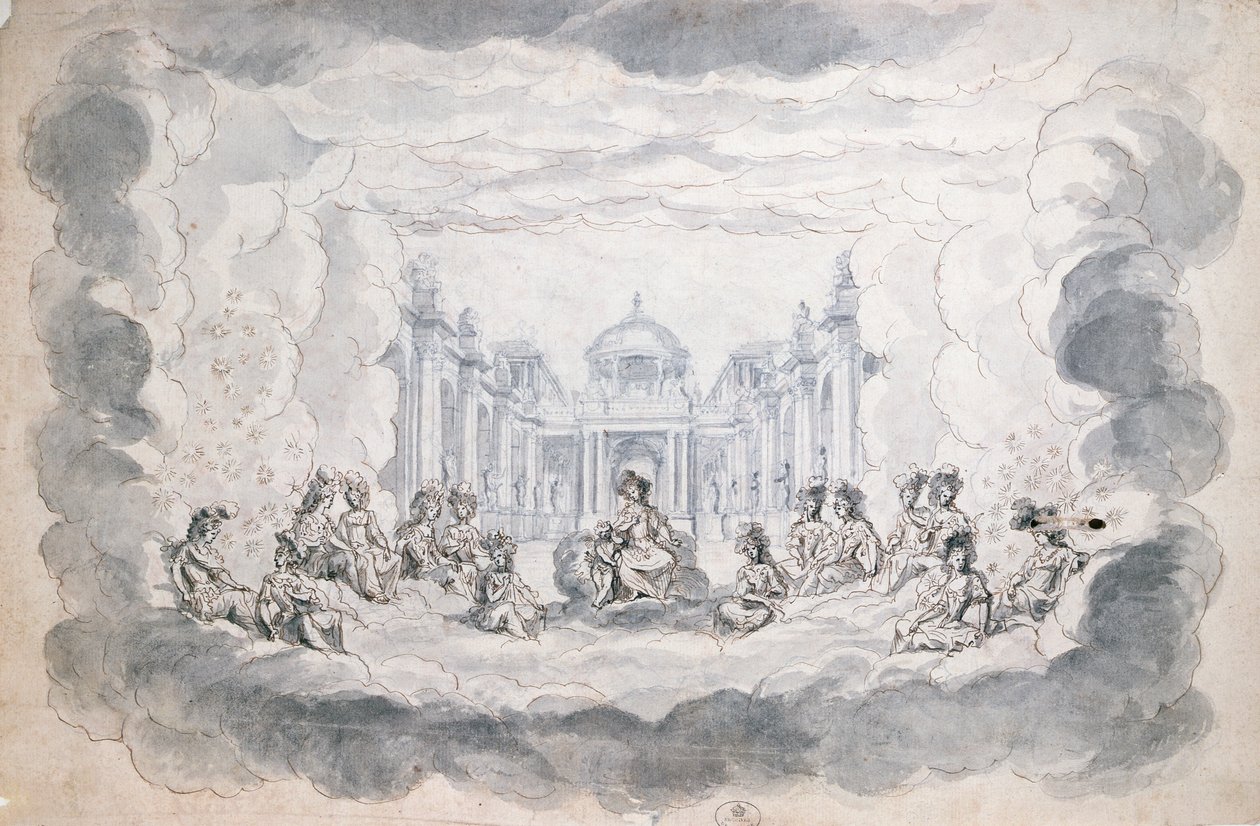 Scène de théâtre, fin XVIIe siècle - French School
