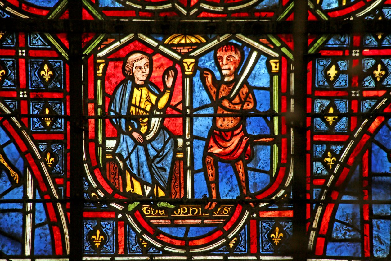 Théophile est tenté par des démons - French School