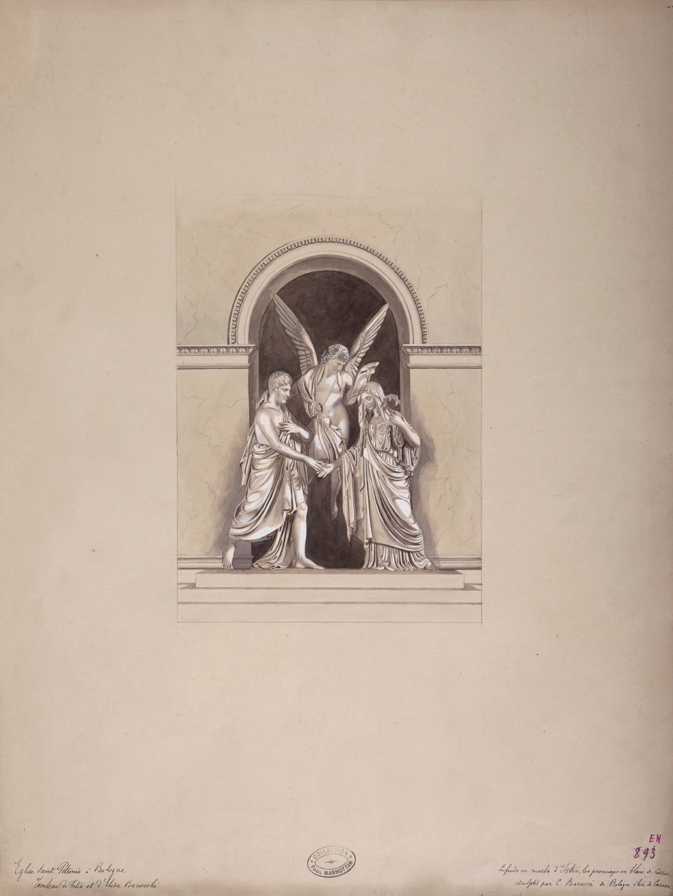 Tombe de Félix et Elisa Baciocchi, basilique San Petronio, Bologne, vers 1900-20 - French School