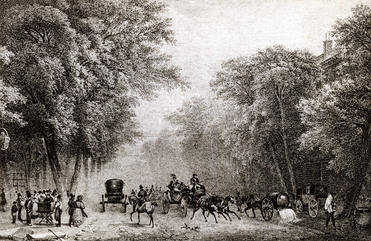 Circulation à Paris, France, au XIXe siècle, vers 1830 - French School