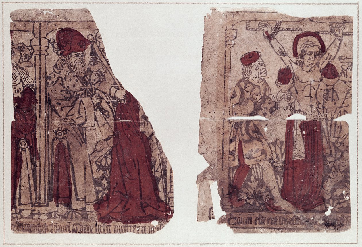 Deux scènes du martyre de Sainte Régine (morte vers 286) - French School