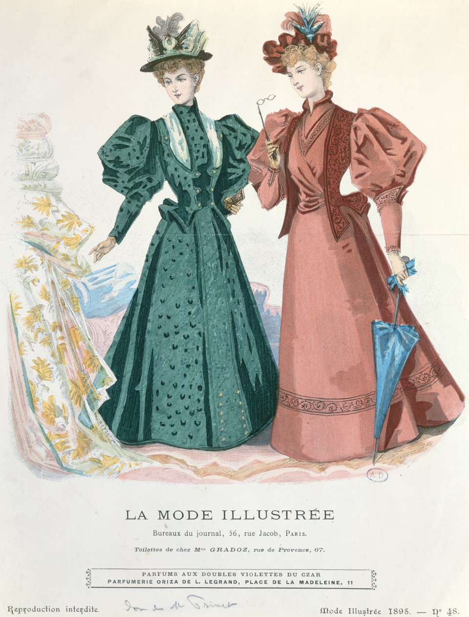 Deux femmes, de La Mode Illustrée, 1895 - French School