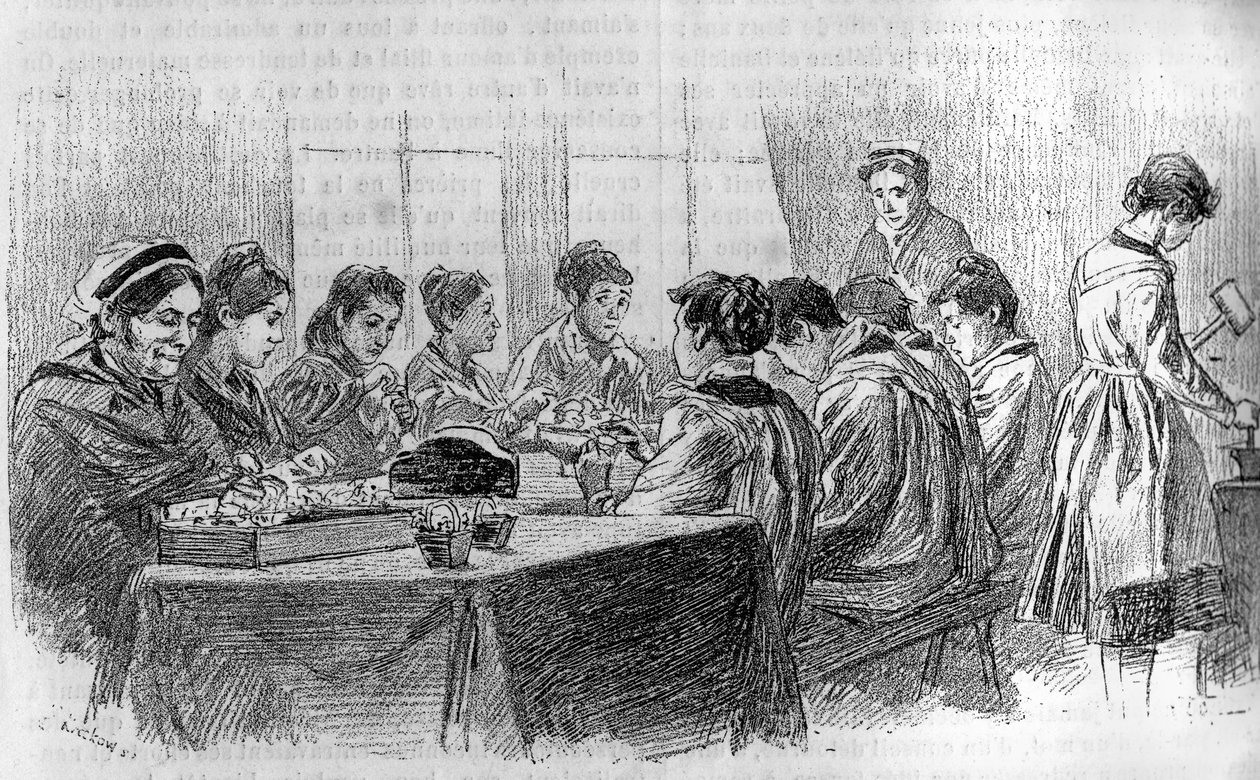Un atelier de jeunes filles idiotes à la Salpêtrière à Paris, dans « Le journal de la jeunesse » 1887 - French School