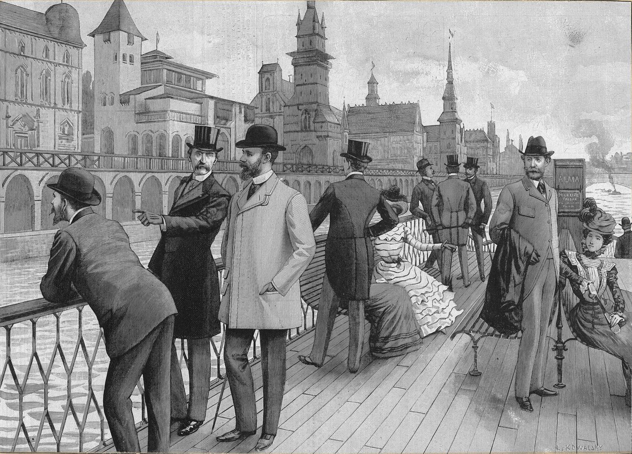 Exposition Universelle de 1900 à Paris : la rue des nations. - French School