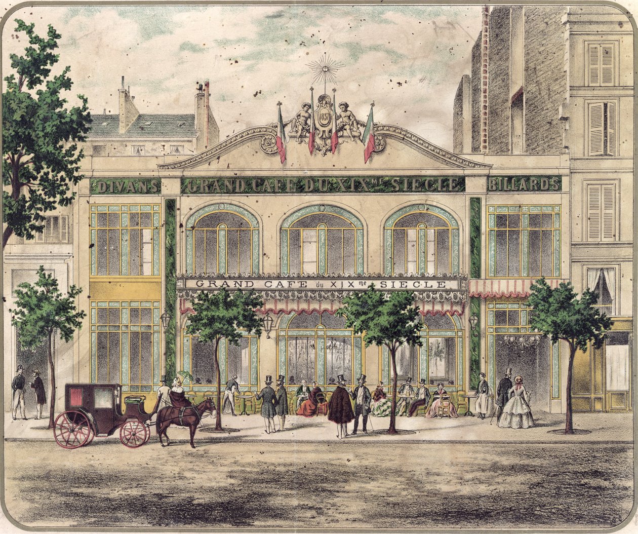Vue du Grand Café du XIXe siècle, Paris, 1857 - French School