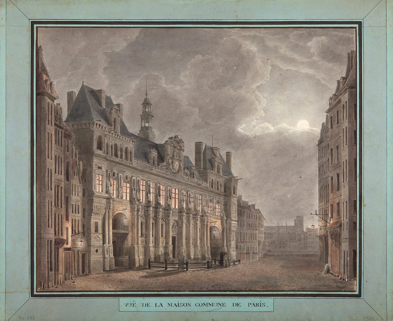 Vue de la Maison Commune de Paris, entre 1790-95 - French School