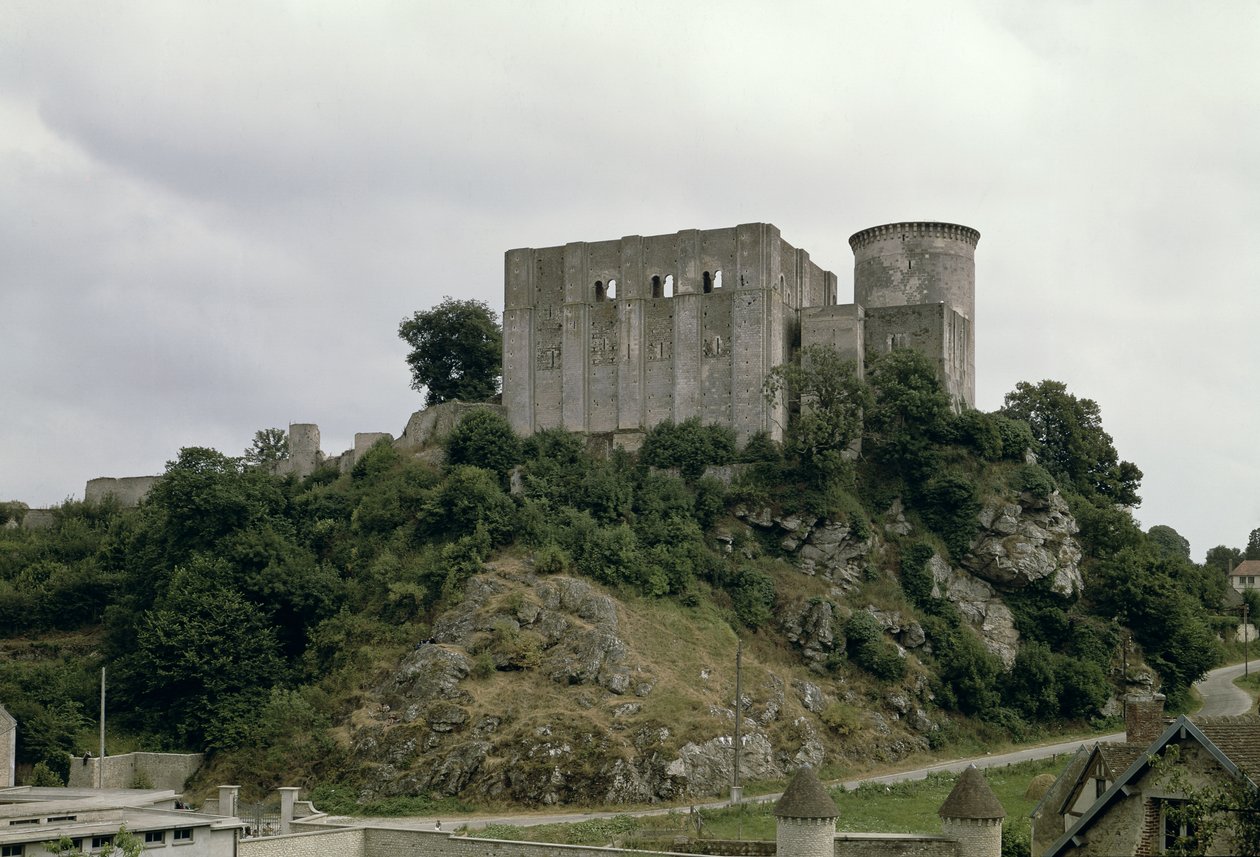 Vue de la Tour de Talbot et du donjon du château - French School