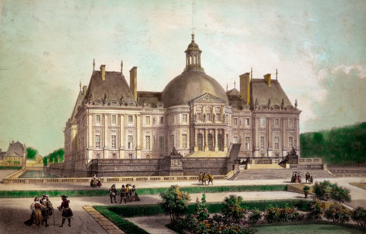 Vue du château de Vaux-le-Vicomte à Maincy (Seine-et-Marne), construit vers 1658 - French School