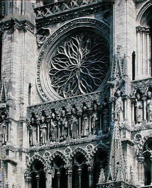 Vue de la rosace sur la façade ouest, 1225-30 - French School