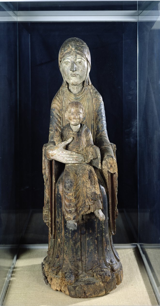 Vierge et Enfant en Majesté, de Forez (bois peint) - French School