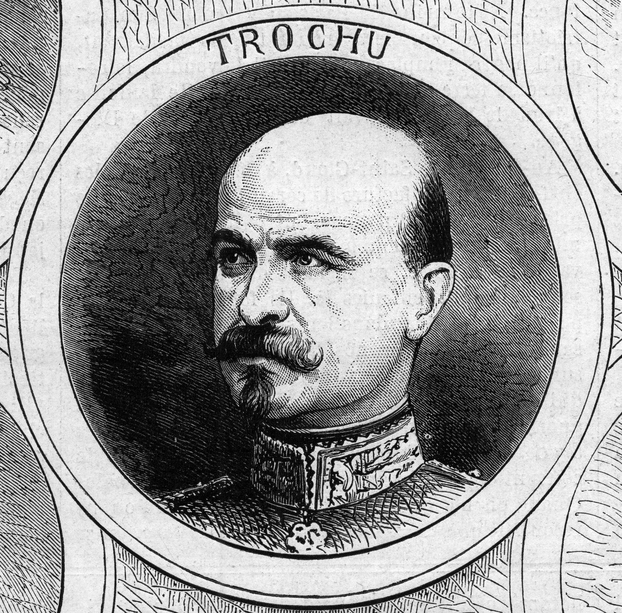 Guerre de 1870 - Gouvernement de la Défense nationale : portrait du général Louis Jules Trochu (1815-1896), président du gouvernement provisoire de 1870. Gravure dans « Le Monde Illustré » n°706 du 22 octobre - French School