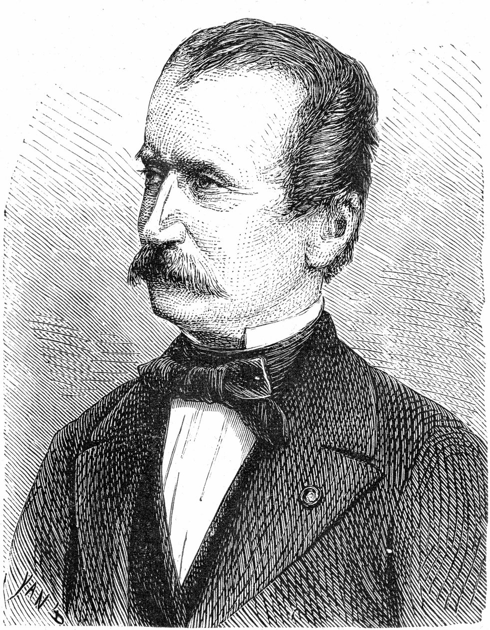 Wilhelm von Engerth (1814-1884), ingénieur autrichien, gravure - French School
