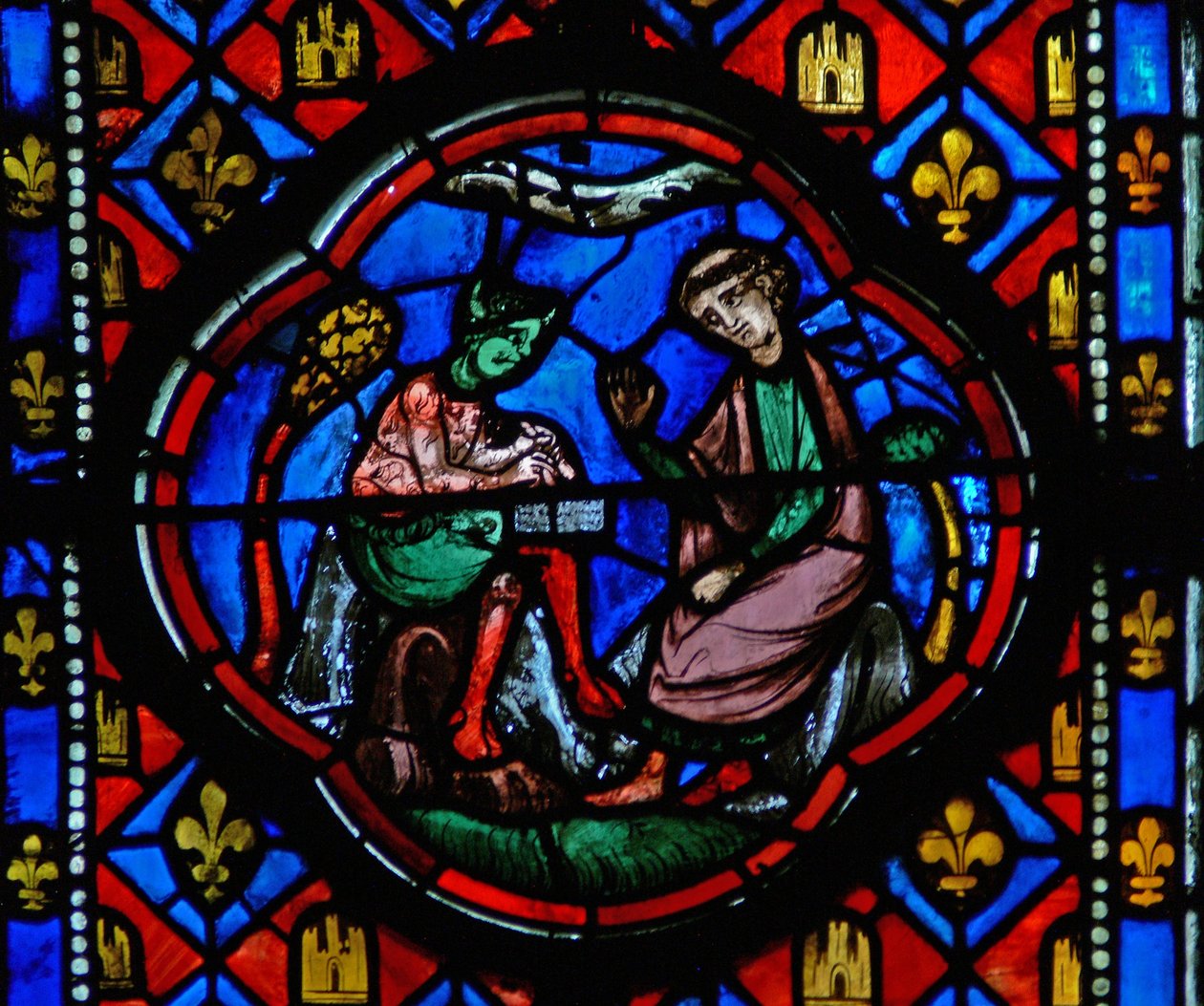 Fenêtre Ew-R représentant une scène de l'histoire de Théophile : il ...