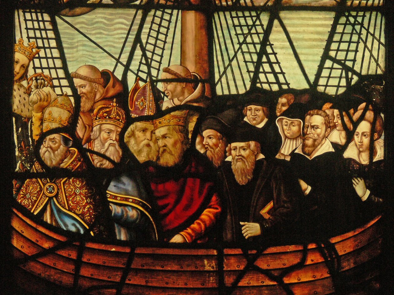 Fenêtre dans le Charnier représentant l