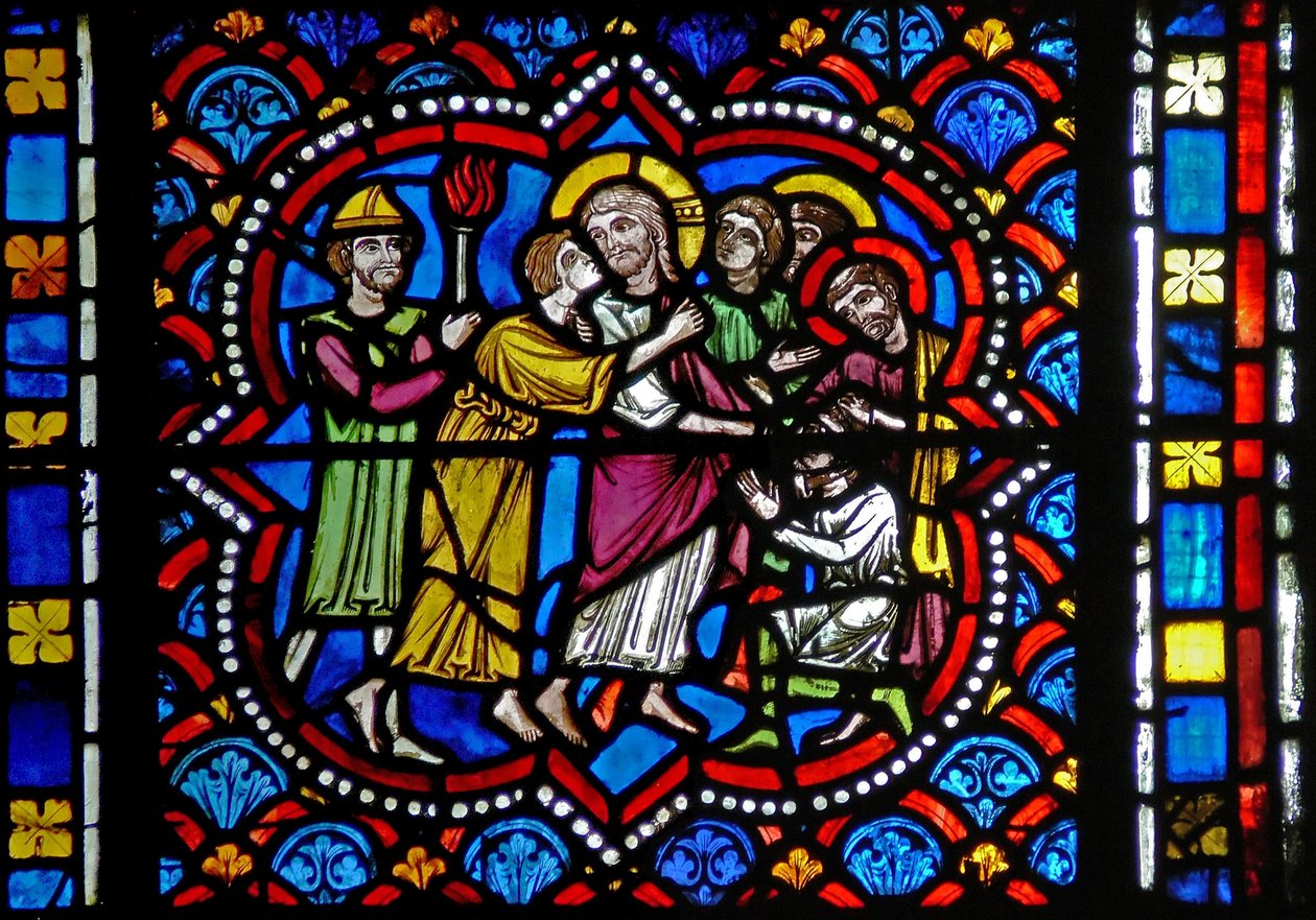 Fenêtre s2-L représentant la Trahison de Judas - French School